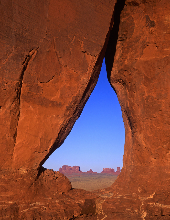 teardrop arch located in monument valley navajo tribal park utah.