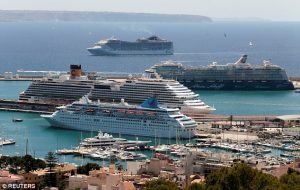 The port of Palma de Mallorca is often crammed with cruise ships 